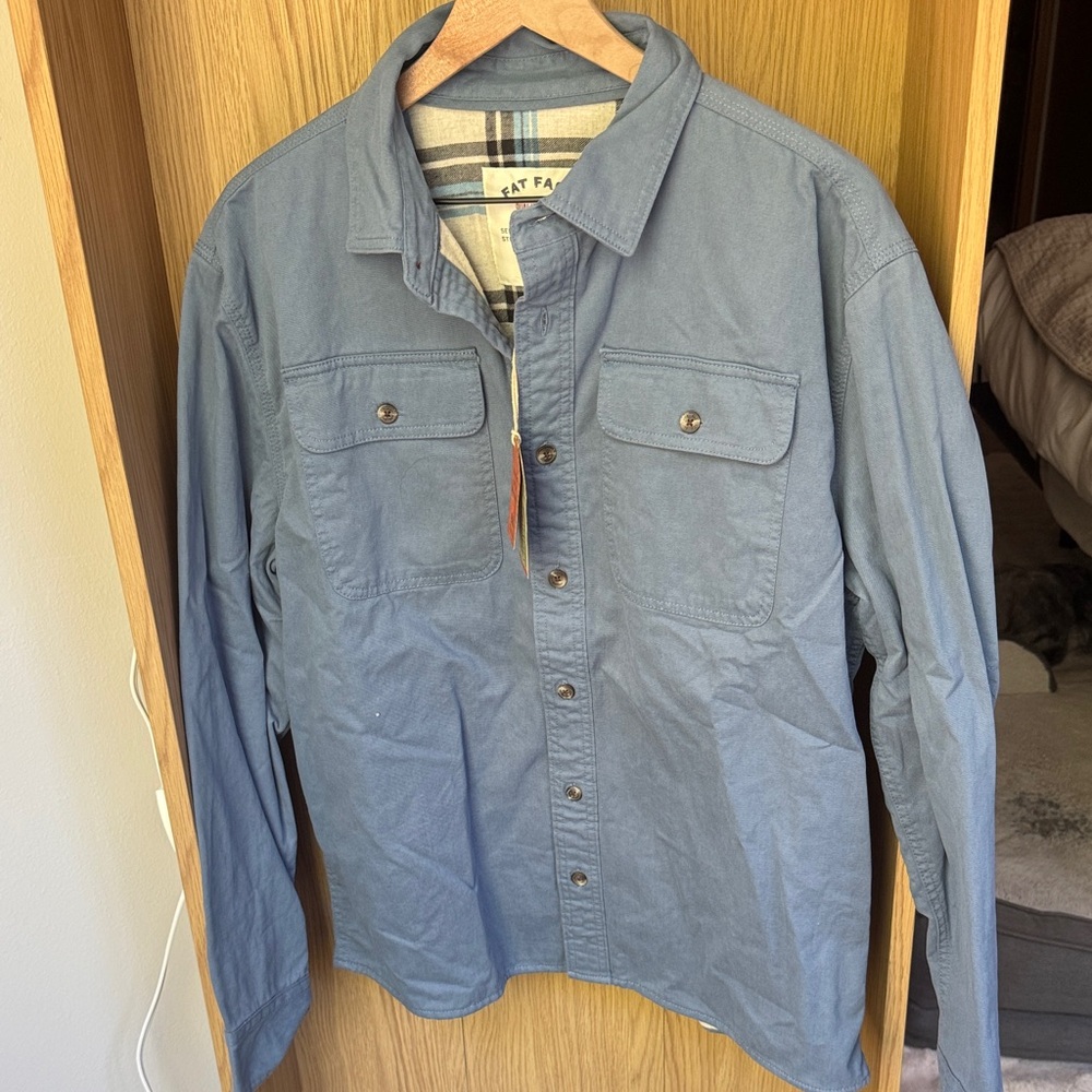 Fat Face Men's Slate Blue Lightweight Shirt Jacket
